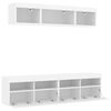 vidaXL 5 Piece TV Wall Units with LED White Engineered Wood