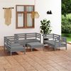 vidaXL Garden Lounge Set Grey Solid Pinewood 7 Piece Modular