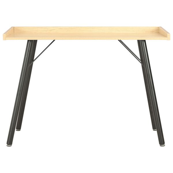 vidaXL Desk Black and Oak Engineered Wood and Powder-Coated Steel Compact