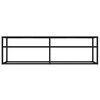 vidaXL TV Cabinet Black and Transparent Tempered Glass, Powder-Coated Steel