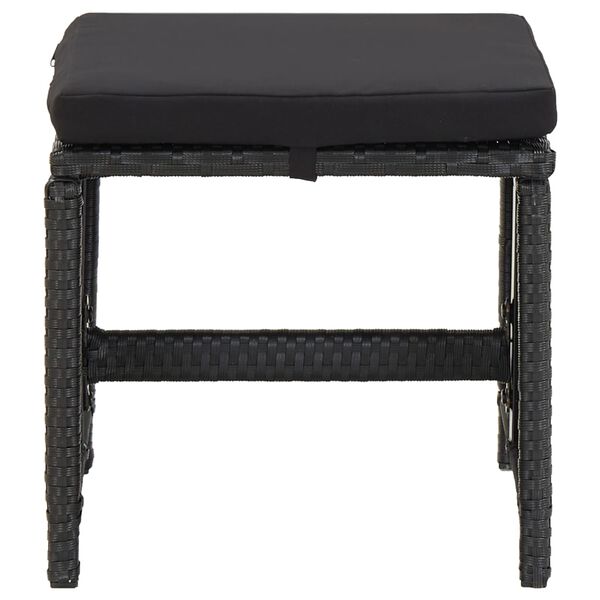 vidaXL Garden Stool Set of 4 Black