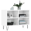 vidaXL TV Cabinet High Gloss White Engineered Wood, Iron TV Cabinet