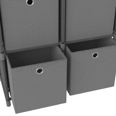 vidaXL 6-Cube Display Shelf with Boxes Gray 40.6"x11.8"x28.5" Fabric