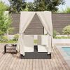 vidaXL Double Sun Lounger with Roof Black 205 x 129 x 200 cm PE rattan