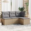 vidaXL Garden Sofa Set Beige, Light grey