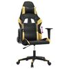 vidaXL Gaming Chair Black and Gold Faux Leather