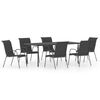 vidaXL 7 Piece Patio Dining Set Steel Anthracite