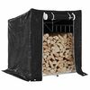 vidaxL Firewood Rack with Rain Cover 39.6"x31.7"x43.5" Galvanized Steel
