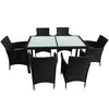 vidaXL Garden Furniture Set Black PE Rattan Medium Removable Covers