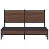 vidaXL Bed Frame Brown Oak Steel, Engineered Wood Double Bed Frame