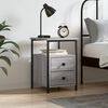 vidaXL Bedside Cabinet Grey Sonoma Engineered wood, Iron Compact
