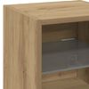 vidaXL TV Wall Cabinet Artisan oak Engineered wood, Glass Small