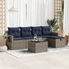 vidaXL 5 Piece Patio Sofa Set with Cushions Gray Poly Rattan