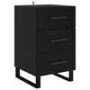 vidaXL Bedside Cabinet with Drawer Black Oak 15.75 x 15.75 x 25.98 in