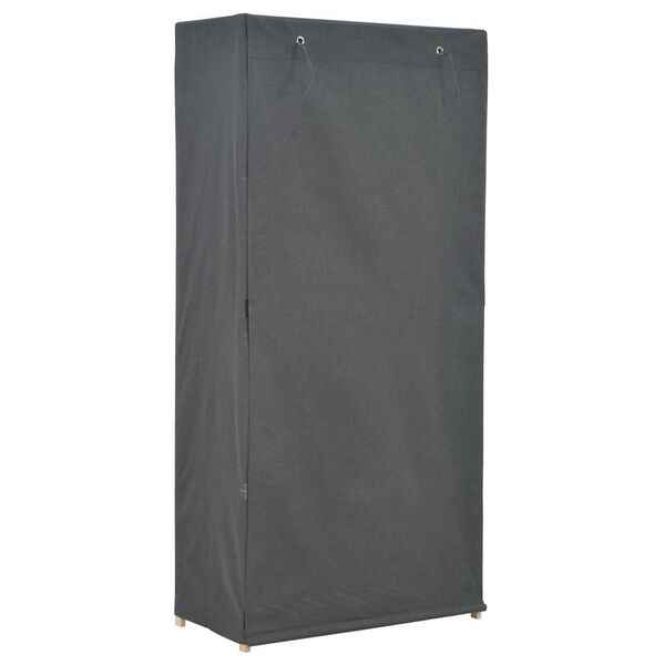 vidaXL Wardrobe Gray 60% Cotton, 40% Polyester Fabric, Solid Fir Wood