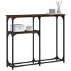 vidaXL Console Table Smoked oak Engineered wood, metal Narrow