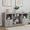 vidaXL Sideboard Grey Sonoma Engineered wood, glass Medium Sideboard