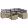 vidaXL Garden Sofa Set Beige Poly Rattan Large Removable Covers