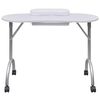 vidaXL Folding Manicure Nail Table with Castors White