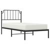 vidaXL Metal Bed Frame without Mattress with Headboard Black 35.4"x78.7"
