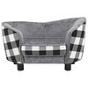 vidaXL Dog Sofa Grey 26.8x15.0x15.0" Plush