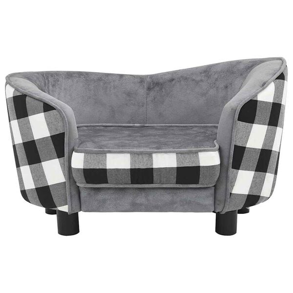 vidaXL Dog Sofa Grey 26.8x15.0x15.0" Plush