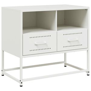 vidaXL TV Cabinet White Steel Medium TV Cabinet Rectangular