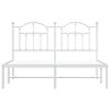 vidaXL Bed Frame White Powder-Coated Steel Double Bed Frame