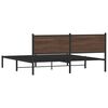 vidaXL Bed Frame Brown Oak Steel, Engineered wood King Bed Frame