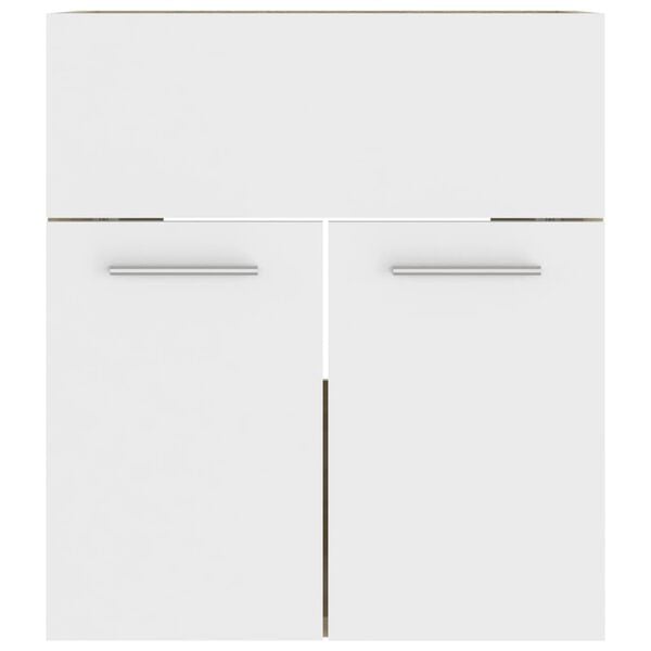 vidaXL Sink Cabinet White and Sonoma Oak Engineered Wood Bathroom Cabinet