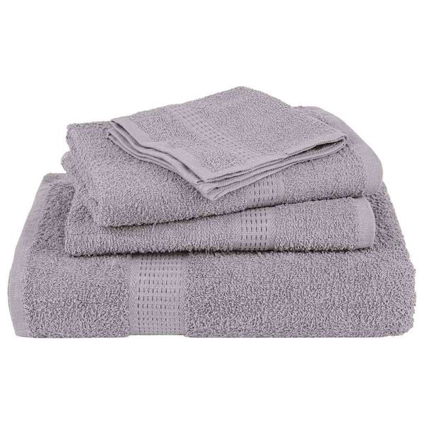 vidaXL Bath Towel Set of 2 Grey 100% Cotton 39.4x59.1 in Bath Towel