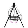 vidaXL Swing Bench Black Steel Medium Durable Swing Bench