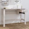 vidaXL Desk White Solid Pinewood Medium Desk Rectangular Traditional