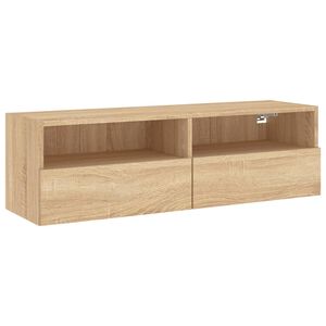 vidaXL TV Wall Cabinet Sonoma Oak Engineered Wood Medium TV Wall Cabinet