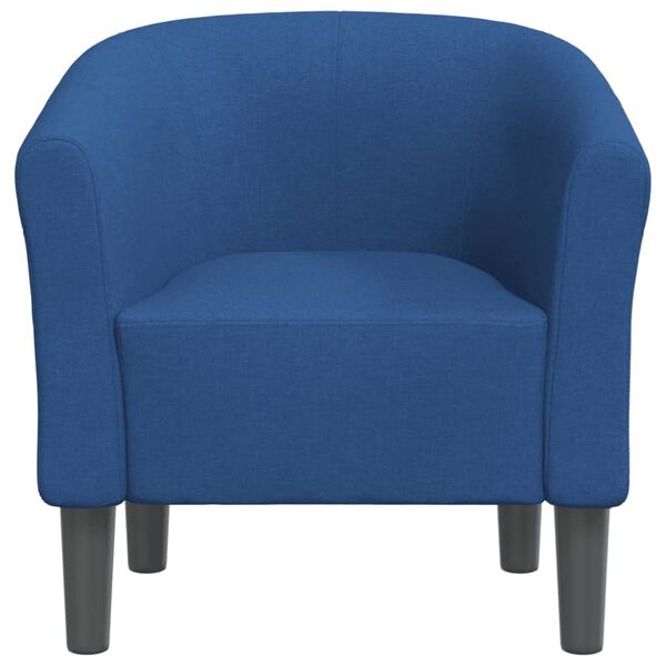 vidaXL Tub Chair Blue Fabric (100% polyester), pinewood, plywood, plastic