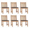vidaXL Garden Chair Set of 6 Teak Teak wood, Polyester Standard