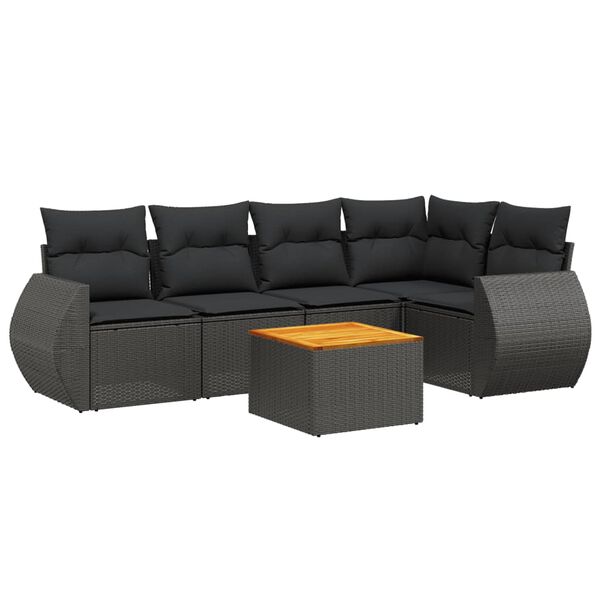 vidaXL Garden Sofa Set Black