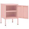 vidaXL Nightstand Set of 2 Pink Steel Small Nightstand Square