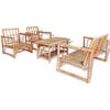 vidaXL Garden Sofa Set Bamboo Bamboo, Polyester fabric cushions Medium