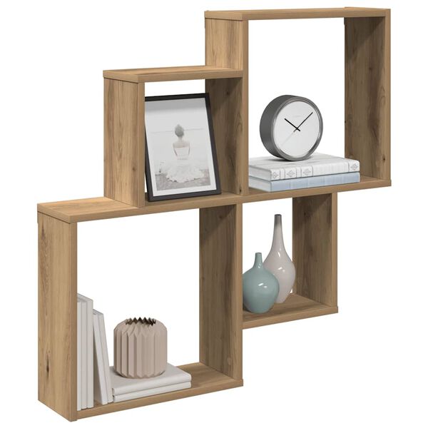 vidaXL Wall Shelf Artisan Oak Engineered Wood Medium Wall Shelf