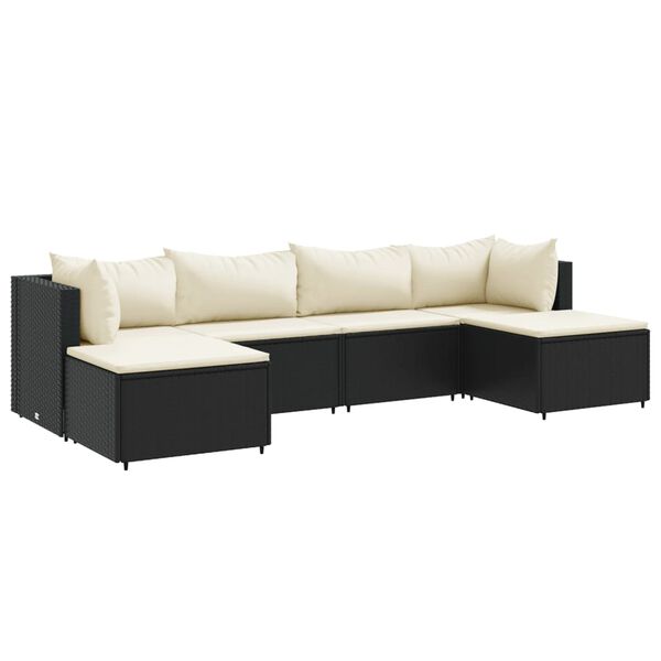 vidaXL Patio Lounge Set Black, Cream White