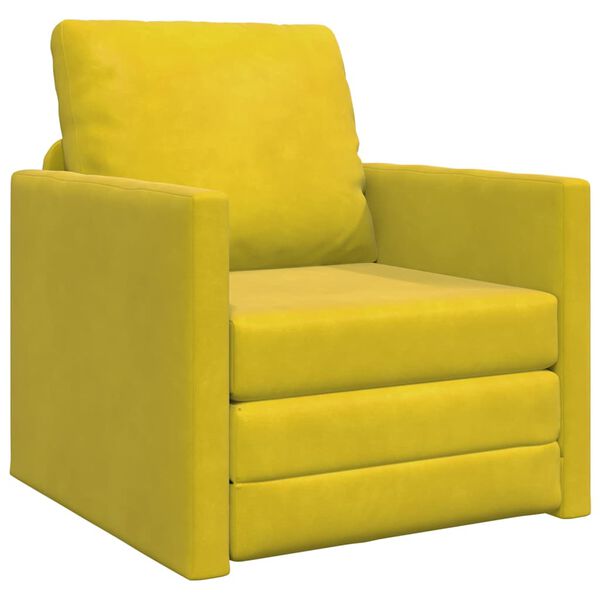 vidaXL Sofa Bed Dark Yellow 29.13 x 30.31 x 31.89 in Velvet