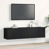 vidaXL TV Cabinet Black oak Engineered wood Medium TV Cabinet