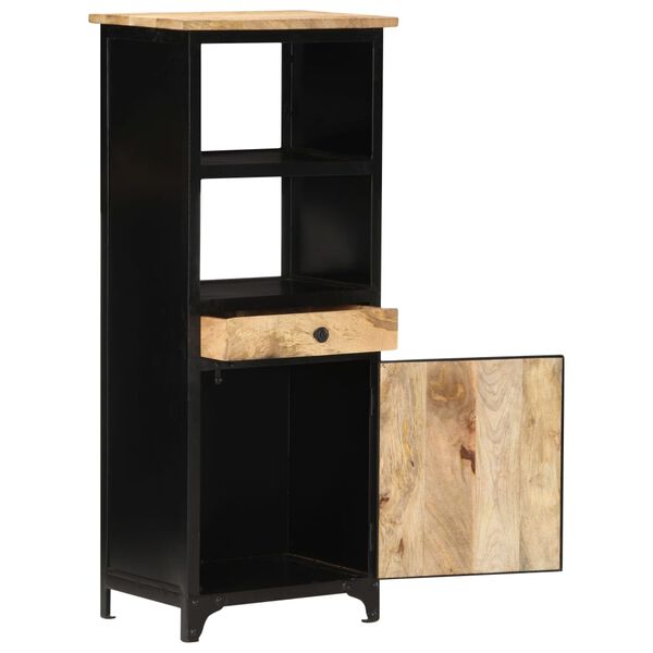 vidaXL Highboard Black and brown Solid mango wood Highboard Rectangular