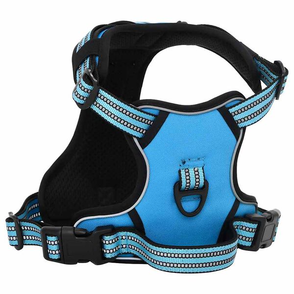 vidaXL Dog Harness Blue Polyester Large Adjustable Armrests