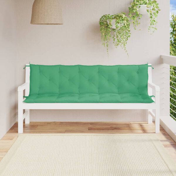 vidaXL Garden Bench Cushion Set of 2 Green Oxford fabric (100% polyester)