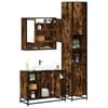 vidaXL Bathroom Furniture Set Smoked oak Engineered wood, metal Large