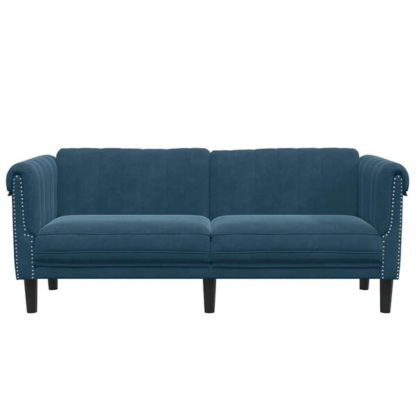 vidaXL Sofa Blue Velvet (100% polyester) 2-seater Stylish Look Sofa