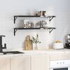 vidaXL Wall Shelf Black Stainless Steel 39.4 in x 11.8 in x 1.2 in
