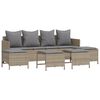 vidaXL Garden Sofa Set Beige PE Rattan 4-seater Adjustable Footrests